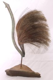 Unique Vintage Brutalist Metal Art Sculpture In The Design Of A Bird