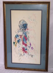 Leroy Neiman Vintage Modern Abstract Harlequin Signed Artist Proof E.A Approx. 20.5 X 34 Inches In The Frame