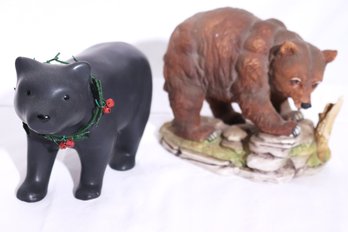 Department 56 Black Bear Figurine And Bear Figurine By Andrea By Sadek 9247