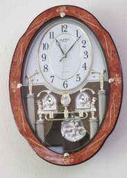 Vintage Small World Rhythm Hourly Sound Wall Clock With Inlaid Accents Along The Edges