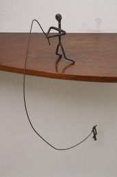 Vintage Hand Welded Metal Art Sculpture Made From Antique Nails/ Spikes And Bolt 24 Inches