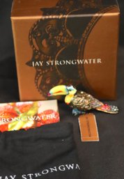 Jay Strongwater Designer Bejeweled Toucan Mini Figurine With Dust Pouch And Original Padded Box