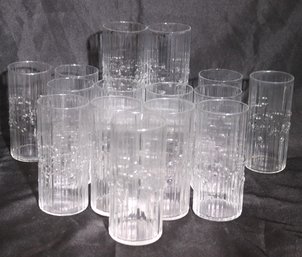 Set Of 17 Vintage 1960s Littala Mesi Style Bubble Glass Water Glasses