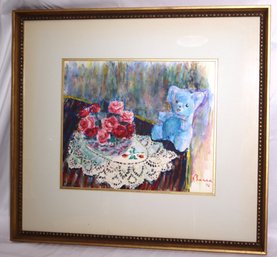 Framed Watercolor Still Life Painting Signed By The Artist Berea 1972