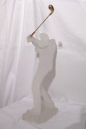 Vintage Monique Sculptures Large Frosted Lucite Golf Sculpture