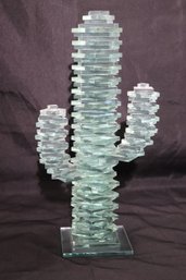 Vintage Glass Cactus Art Sculpture