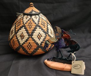 Neil Rose LAZART Sculpture Includes A Zulu Woven Basket