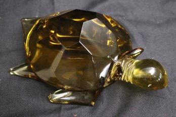 Vintage Glass Art Turtle Decor
