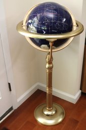 Semi- Precious Globe On Brass Base