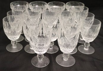 Collection Of Waterford Crystal Glasses Including 17 White Wine Glasses And 4 Champagne Glasses