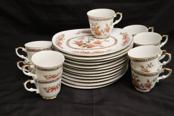 Vintage Dessert China Set Service For 12 Including Plates And Cups