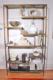 Mitchell Gold And Bob Williams Etagere With Dark/ Smoke Tempered Glass- Contents Not Included