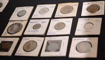 Vintage Collectible Coins From Greece Morocco, Cyprus And Turkey Years Range From 1857-1962