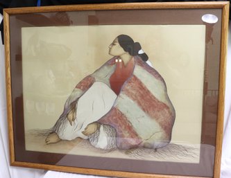 Signed RC Gorman Serigraph Approx. 44 X 34 Inches In The Frame