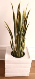 Decorative Planter With Faux Plant