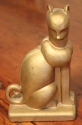 Original 1940 Art Deco Ceramic Cat Painted Gold