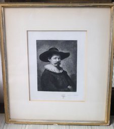Vintage Signed Print Of 17th C. Dutch Nobleman
