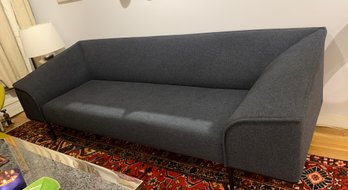 Contemporary Dark Blue Wool Fabric Sofa Modern And Sleek Design By Cite, NY.
