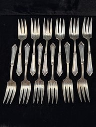 Sterling Silver Set Of 12 Vintage Dessert Forks