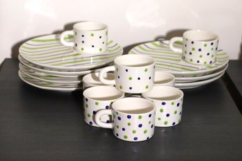 Vintage MCM Dessert Set Hand Painted In Italy For B.Altman And Co.