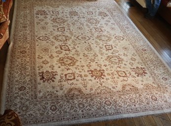 Hand Woven Wool Rug With Floral Design Approx.14 Feet Long X 10 Feet (124 Inches)