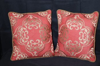 Pair Of Fine Quality 16 - Inch Decorative Accent Pillows