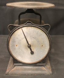 Antique Turnbulls Family Scale. Cast Iron Weighing Scale With Floral Painted Motif On Sides