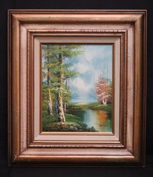 Vintage Oil On Board Landscape Painting By Robert Schiller