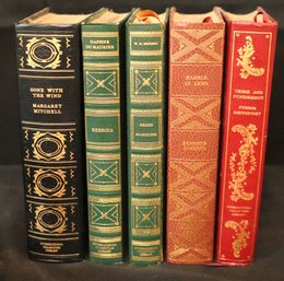 Vintage Collection Of Classic Leather Bound Novels Published By The International Collectors Library. Set Of 5