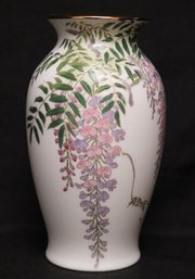 Bambergers Hand Painted Wisteria Porcelain Vase