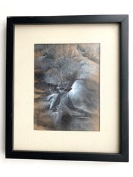 Leonardo Nierman- Small Original Modern Abstract Gouache Painting On Paper In Black, White And Brown.