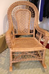 Victorian Style Woven Wicker Rocking Chair