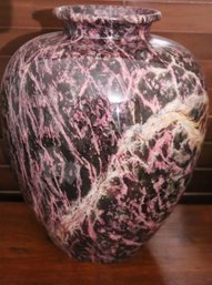 Large Marbleized Style Vase By Rose 11.5 Inches Tall