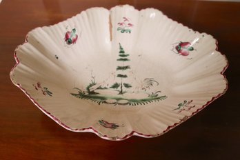 Antique Bowl Circa 1800s Showing Age Related Wear And Fine Staple Repair On The Back