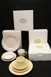 Nikko Fine Tableware, Woodbury White And Yellow, 4- Piece Place Settings New In Box