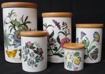 Vintage Set Of 5 Lidded Storage Jars By Port Meirion-Susan Williams Ellis, Made In England.