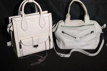 Henri Bendel Designer White Leather Tote/ Bag Purse Handbag And Botkier NY Leather Handbag