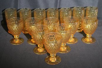 Collection Of Amber Tone Glassware Includes 15 Pieces