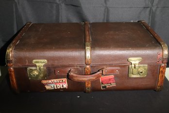 Vintage Leather- Bound Trunk