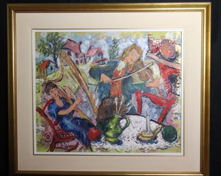 Paganini Painting On Board Signed By The Artist Albric Soly