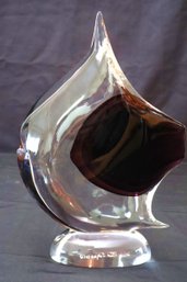 Vintage Pino Signoretto Hand Blown Murano Art Glass Sculpture, Signed By Artist