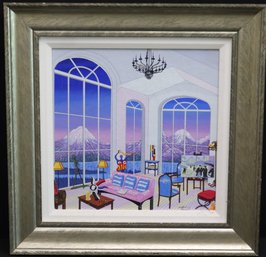 Fanch Ledan 'Interior With Cailebottle' Canvas Painting Signed By The Artist