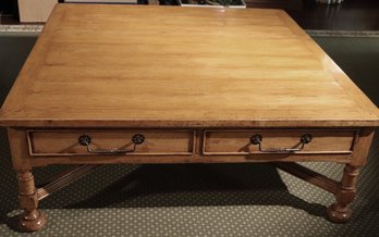 Bausman And Company Large Square Plank Style Coffee Table Made With Quality Tongue And Groove Craftsmanship