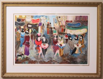 Limited Edition Courtyard Serigraph By Argentinian Artist Zule Moskowitz