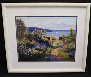 Tranquil Garden View Lithograph By Bruce F. McAdam