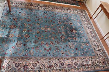 Large High-Quality Hand Made Kashan Indian Wool Area Rug 8'10' Wide X 11'10' Foot Long