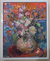 Nancy Bueti - Randall Framed Impressionist Style Floral Still Life Painting Signed
