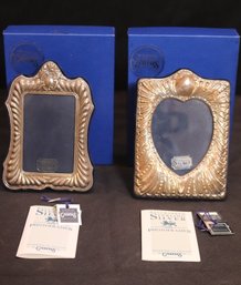 2 Small R. Carrs Of Sheffield Sterling Silver Repousse Photo Frames