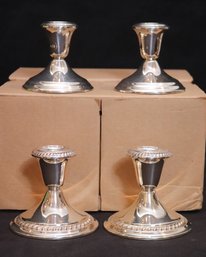 4 Gorham Sterling Silver Weighted Silver Candlestick Holders