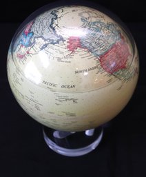 Mova Yellow Political World Map Rotating Globe With Acrylic Base